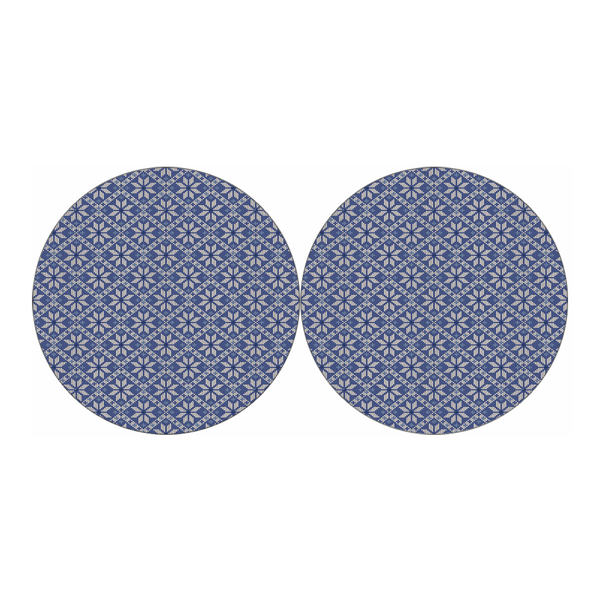 Snowflakes Knitted Pattern Print Car Coasters