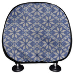 Snowflakes Knitted Pattern Print Car Headrest Covers