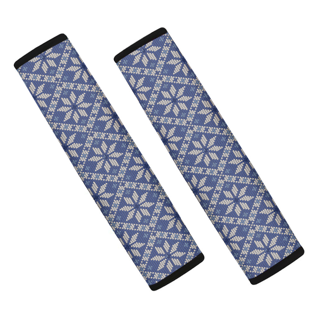 Snowflakes Knitted Pattern Print Car Seat Belt Covers