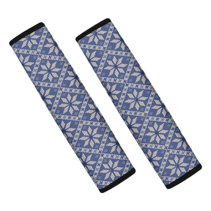 Snowflakes Knitted Pattern Print Car Seat Belt Covers