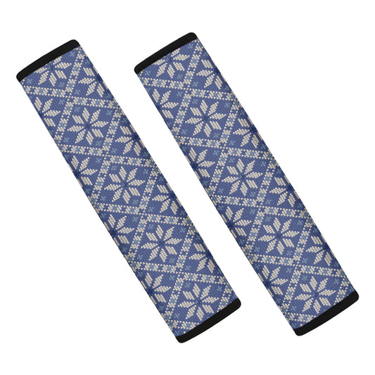 Snowflakes Knitted Pattern Print Car Seat Belt Covers