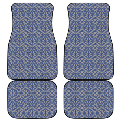 Snowflakes Knitted Pattern Print Front and Back Car Floor Mats