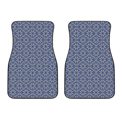Snowflakes Knitted Pattern Print Front Car Floor Mats