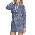Snowflakes Knitted Pattern Print Hoodie Dress