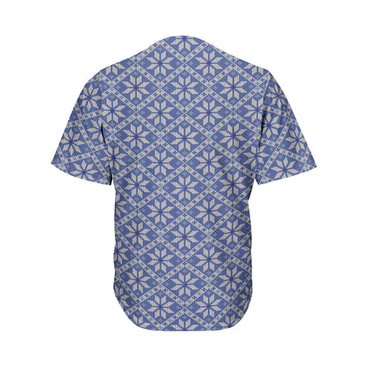 Snowflakes Knitted Pattern Print Men's Baseball Jersey