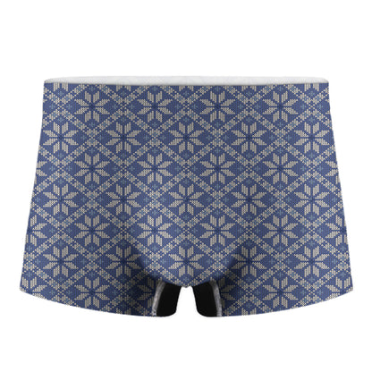 Snowflakes Knitted Pattern Print Men's Boxer Briefs