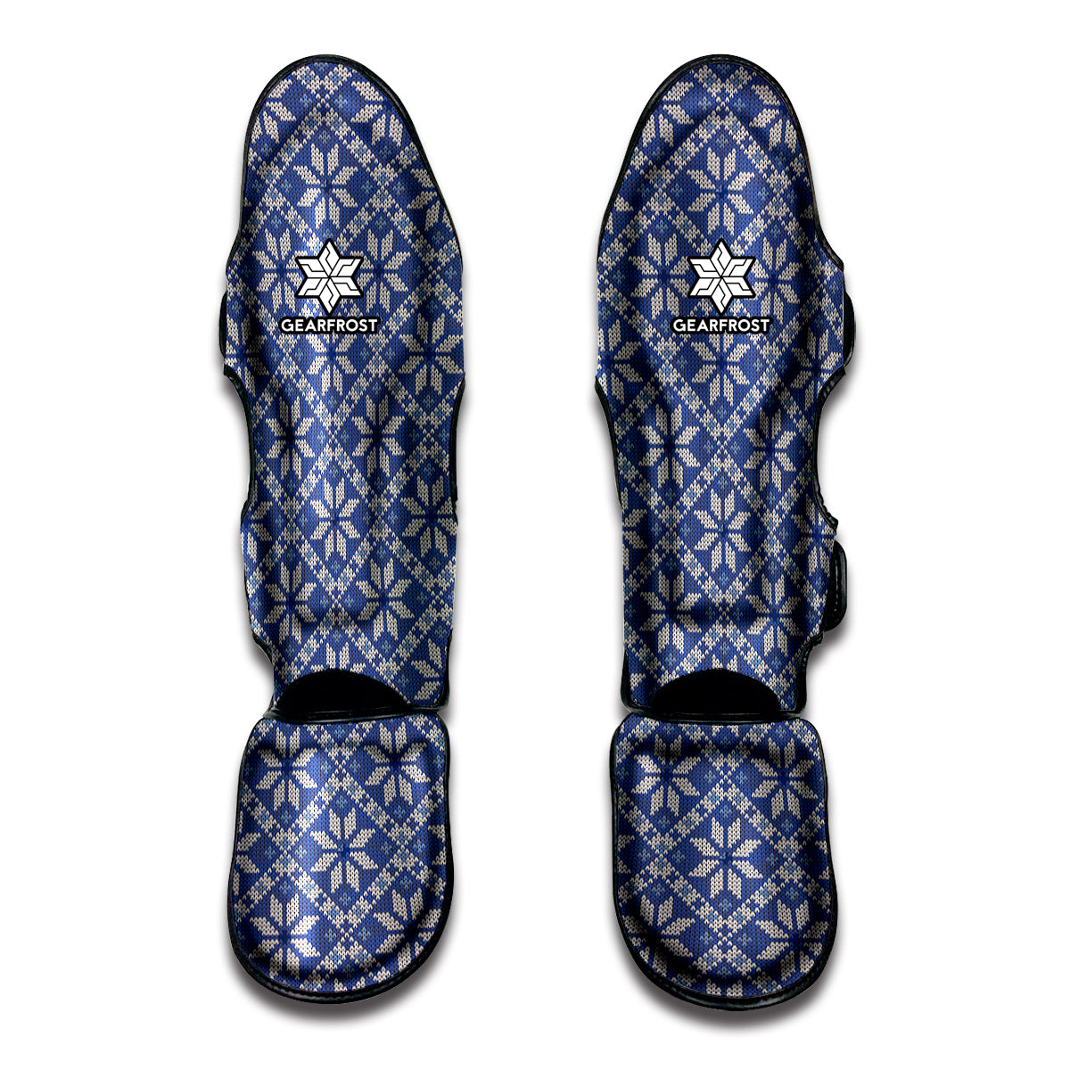 Snowflakes Knitted Pattern Print Muay Thai Shin Guard