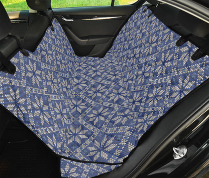 Snowflakes Knitted Pattern Print Pet Car Back Seat Cover
