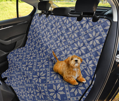 Snowflakes Knitted Pattern Print Pet Car Back Seat Cover