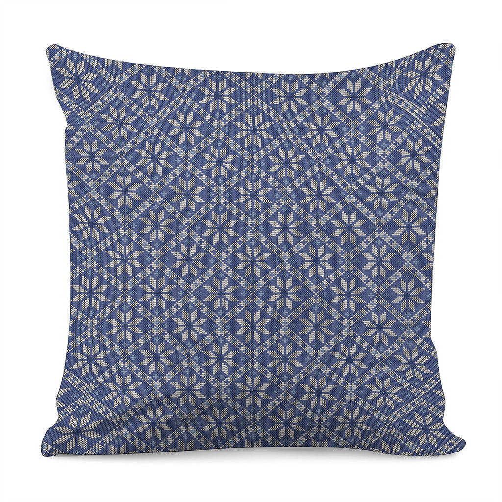 Snowflakes Knitted Pattern Print Pillow Cover