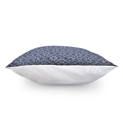 Snowflakes Knitted Pattern Print Pillow Cover