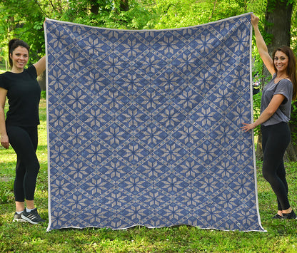 Snowflakes Knitted Pattern Print Quilt