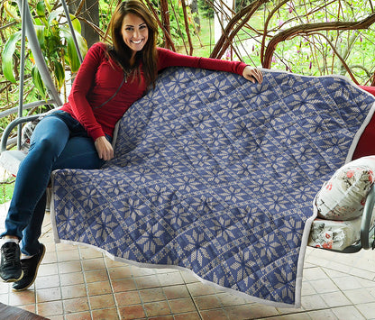 Snowflakes Knitted Pattern Print Quilt