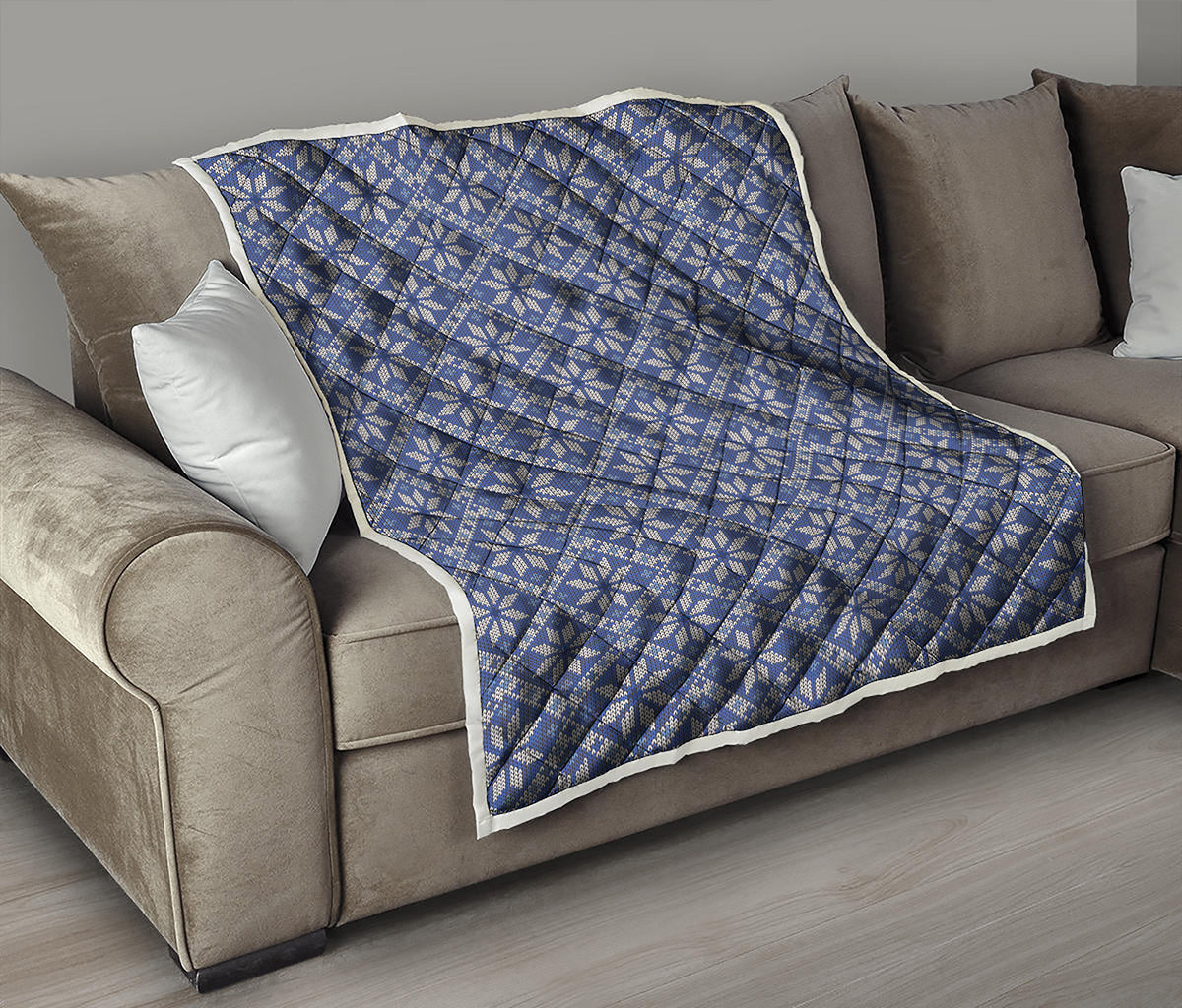 Snowflakes Knitted Pattern Print Quilt