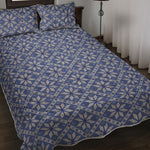 Snowflakes Knitted Pattern Print Quilt Bed Set
