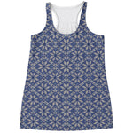 Snowflakes Knitted Pattern Print Women's Racerback Tank Top