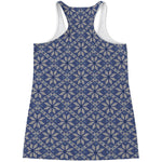 Snowflakes Knitted Pattern Print Women's Racerback Tank Top