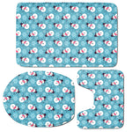 Snowman And Snowflake Pattern Print 3 Piece Bath Mat Set