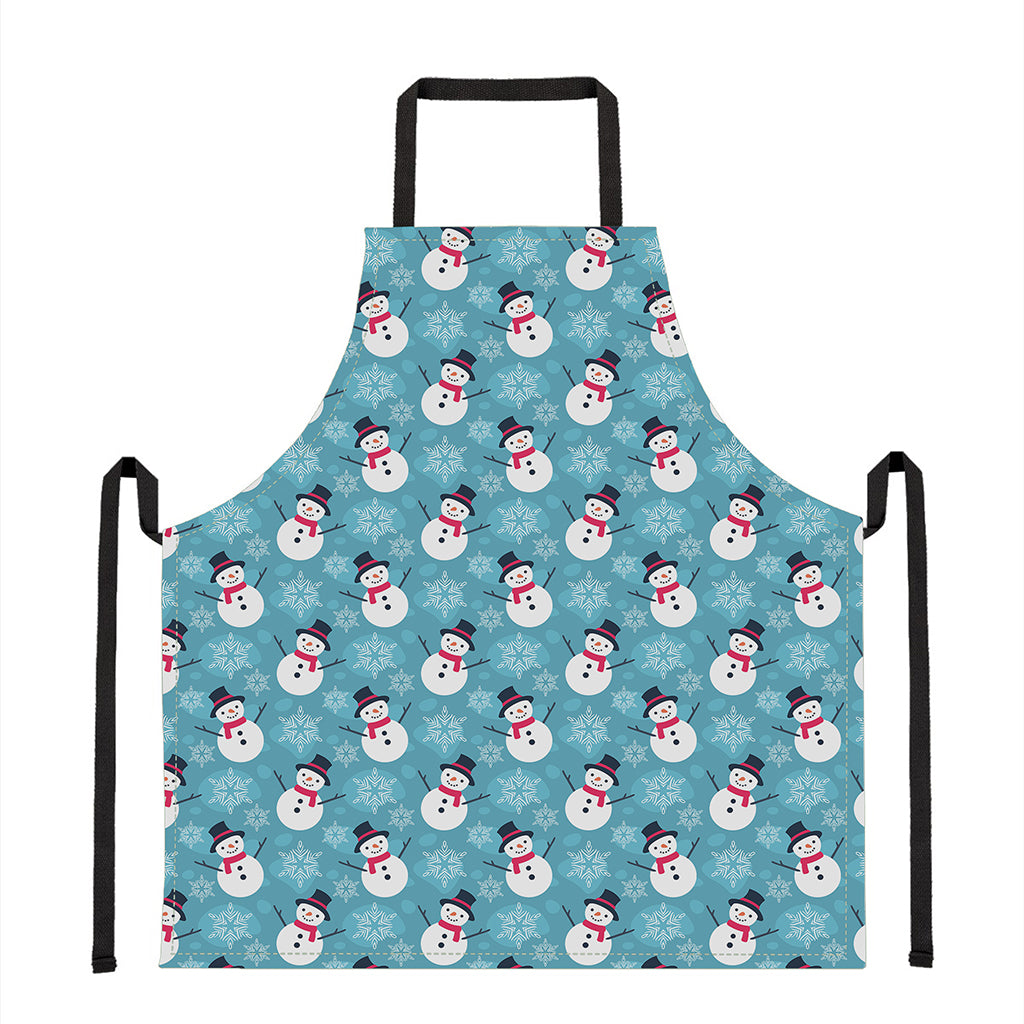 Snowman And Snowflake Pattern Print Apron