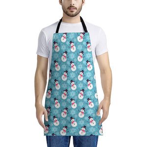 Snowman And Snowflake Pattern Print Apron