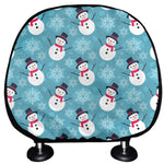 Snowman And Snowflake Pattern Print Car Headrest Covers