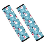 Snowman And Snowflake Pattern Print Car Seat Belt Covers