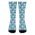 Snowman And Snowflake Pattern Print Crew Socks
