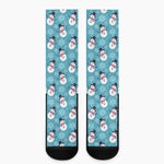 Snowman And Snowflake Pattern Print Crew Socks