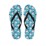 Snowman And Snowflake Pattern Print Flip Flops