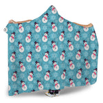 Snowman And Snowflake Pattern Print Hooded Blanket