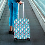 Snowman And Snowflake Pattern Print Luggage Cover