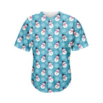 Snowman And Snowflake Pattern Print Men's Baseball Jersey