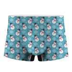 Snowman And Snowflake Pattern Print Men's Boxer Briefs