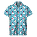 Snowman And Snowflake Pattern Print Men's Short Sleeve Shirt