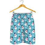 Snowman And Snowflake Pattern Print Men's Shorts