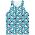 Snowman And Snowflake Pattern Print Men's Tank Top