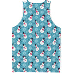 Snowman And Snowflake Pattern Print Men's Tank Top