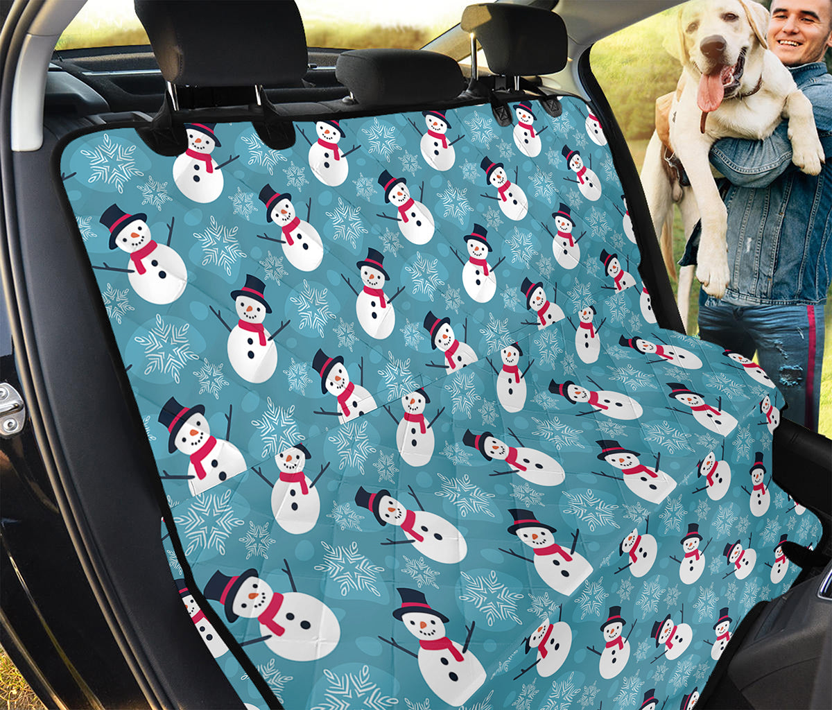 Snowman And Snowflake Pattern Print Pet Car Back Seat Cover