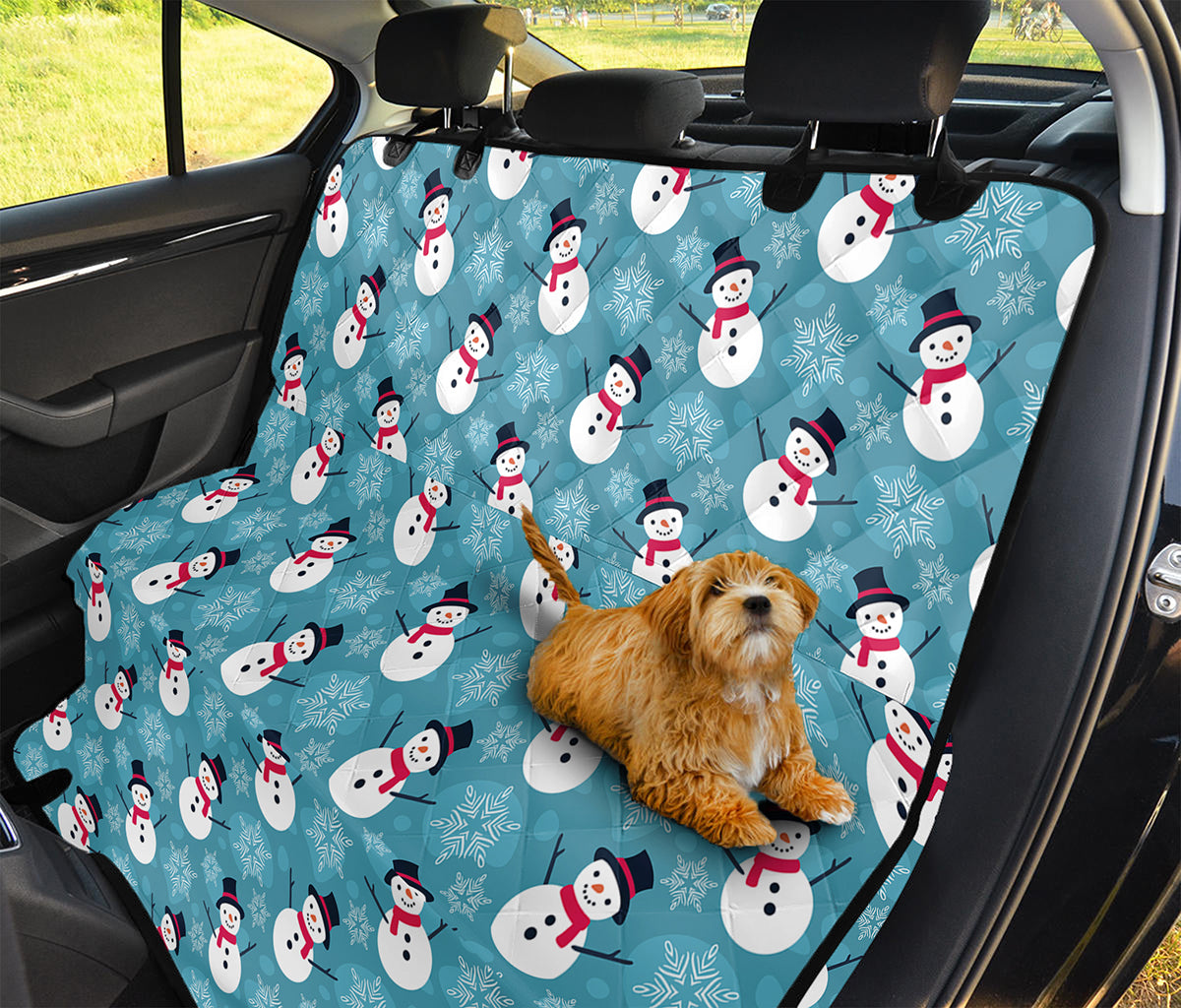 Snowman And Snowflake Pattern Print Pet Car Back Seat Cover