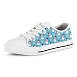 Snowman And Snowflake Pattern Print White Low Top Shoes