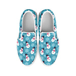 Snowman And Snowflake Pattern Print White Slip On Shoes