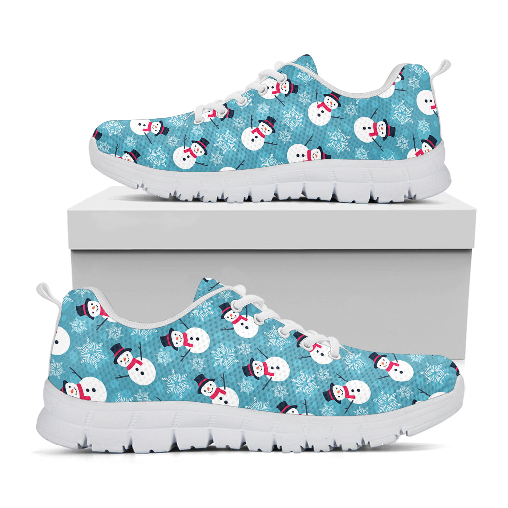 Snowman And Snowflake Pattern Print White Sneakers