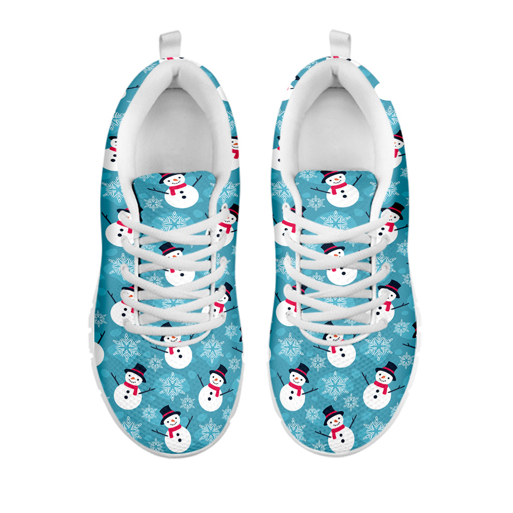 Snowman And Snowflake Pattern Print White Sneakers