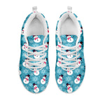 Snowman And Snowflake Pattern Print White Sneakers