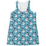 Snowman And Snowflake Pattern Print Women's Racerback Tank Top