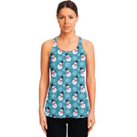 Snowman And Snowflake Pattern Print Women's Racerback Tank Top