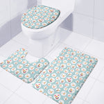 Snowman Emoji Pattern Print 3 Piece Bath Mat Set