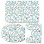 Snowman Emoji Pattern Print 3 Piece Bath Mat Set
