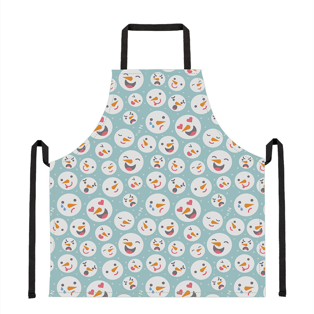 Snowman Emoji Pattern Print Apron