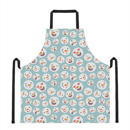 Snowman Emoji Pattern Print Apron